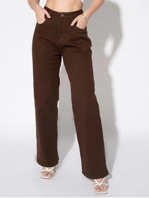 Women High Rise Denim Jeans(Size30)(Colorbrown)