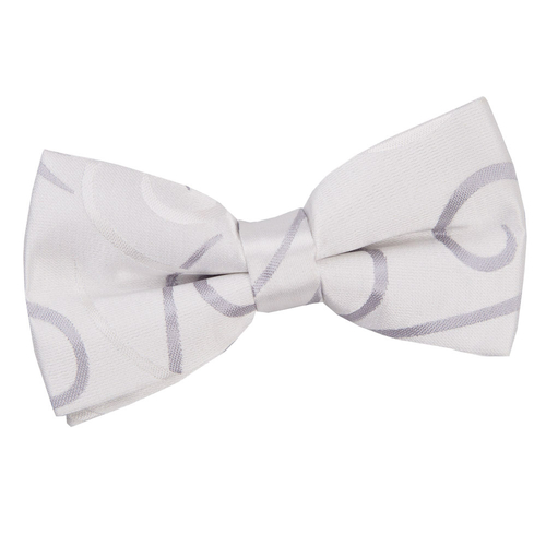 Scroll Pre-Tied Bow Tie - Silver