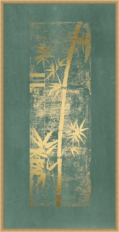 Somerset House Publishing 2380 37 x 13 in. Gold Foil Bamboo II Framed 