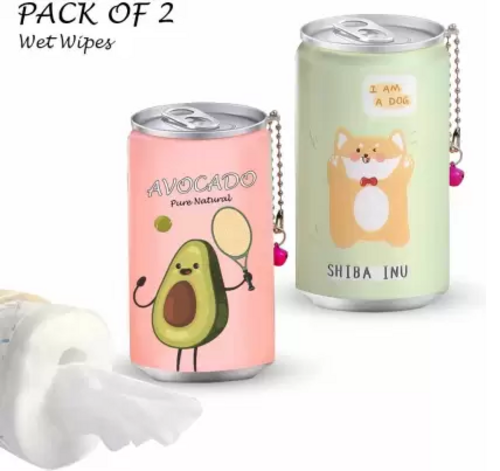 Mini Can Wet Wipes For Daily Use Easy to Carry for Cleaning Body for