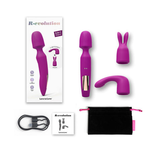 Love to Love R-evolution Rechargeable 3-in-1 Wand Vibrator Sweet