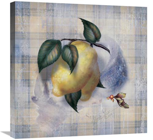 Global Gallery GCS-122856-2424-142 24 x 24 in. Tartan Fruit-Lemon Art 