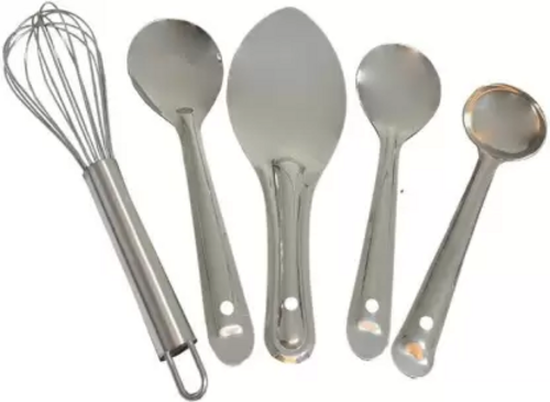 DECORASIA Steel Serving Spoon Set Steel Serving Spoon Set (Pack of 5)