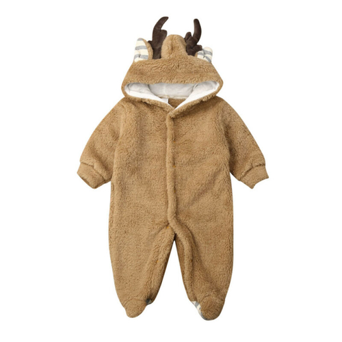 Newborn Kids Baby Girl Boy Rompers Antlers Hooded