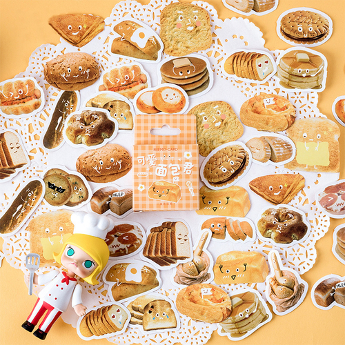 46PCS/PACK Bread Toast Sticker Scrapbooking