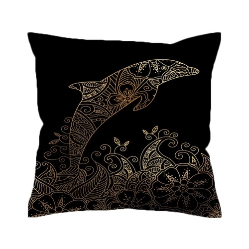 Dolphin Cushion Cover Bohemian Pillow Case Floral