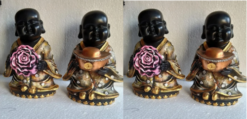 Multi(Color- Baby Monk Statues Set pack of 2