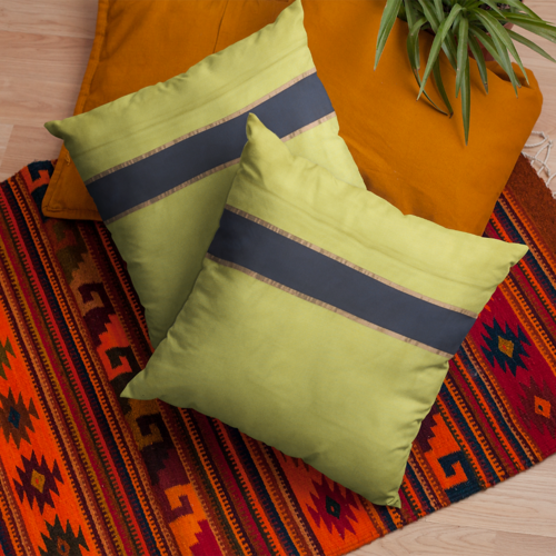 Stylish solid limegreen cushion cover