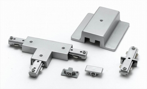 Cal LightingHT-282-LEFT-BS Left Polarity T Connector- Brushed Steel