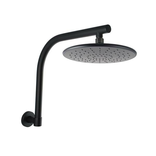 9 Inch Round Black Rainfall Shower Head Wall Swivel Shower Arm Set