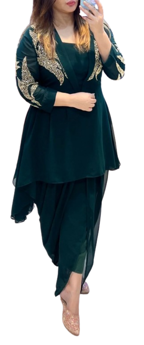 Women's Beautiful Georgette Fabric Peplum Style Top Attached With