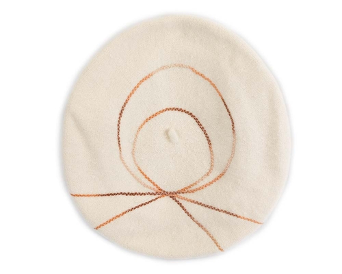 Cream french beret with spirals