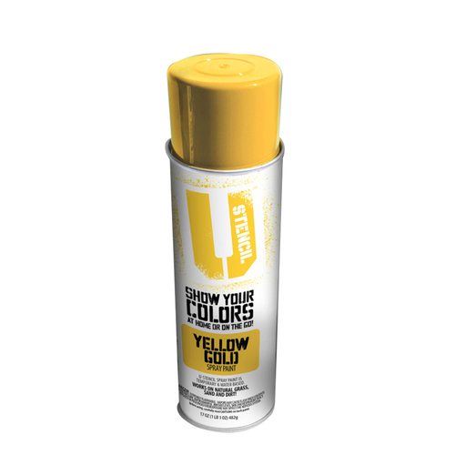 U-Stencil 1682608 17 oz Matte Spray Paint, Yellow - Pack of 6