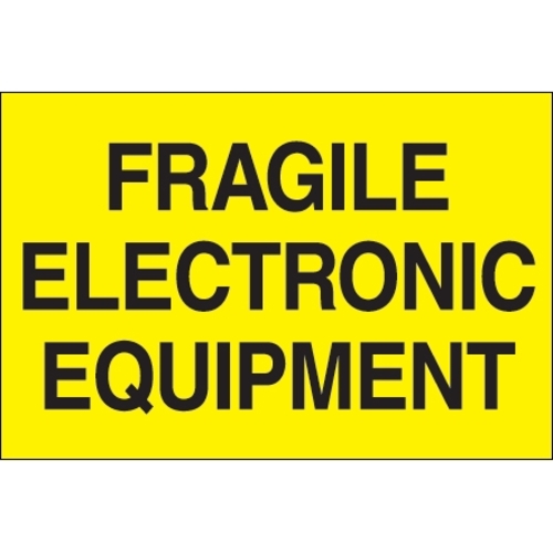 Tape Logic DL1193 2 x 3 in. - Fragile - Electronic Equipment Fluoresce