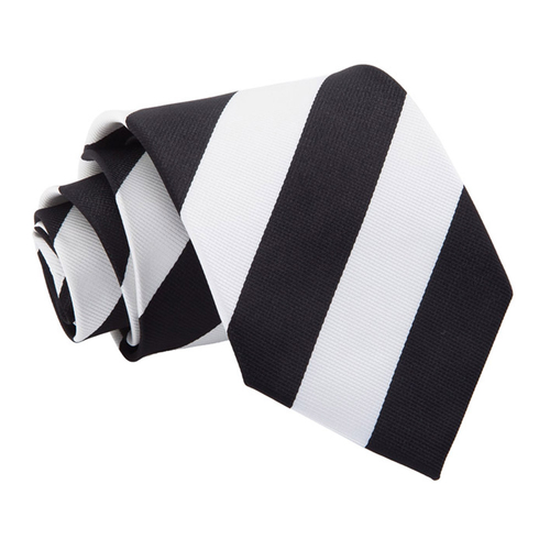 Striped Classic Tie - Black & White