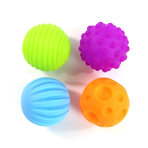 4 Textured Multi Ball Set develop baby's tactile