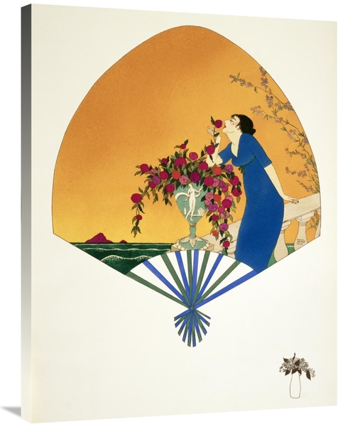 Global Gallery GCS-278069-36-142 36 in. Fan - Woman on Balcony Smellin