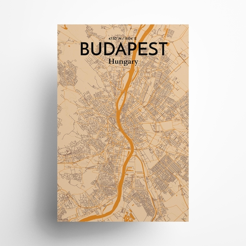 Budapest City Map Poster