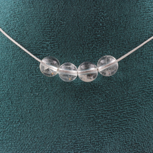 Quartz 8 mm 4 beads necklace