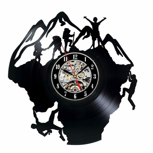 CLIMBING ART GIFT FOR CLIMBER VINYL RECORD WALL CLOCK UNIQUE GIFT