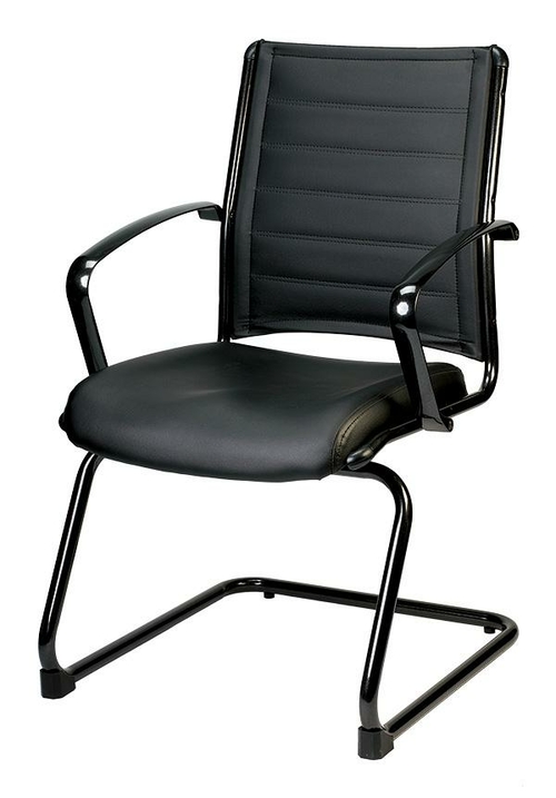 22inches x 25.5inches x 35.4inches Black Leather Guest Chair