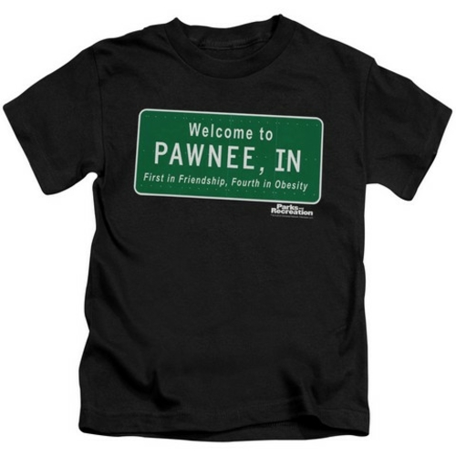 Trevco Parks And Rec-Pawnee Sign Short Sleeve Juvenile 18-1 Tee, B