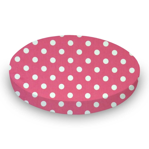SheetWorld Fitted Round Crib Sheet - 100% Cotton Woven - Polka Dots