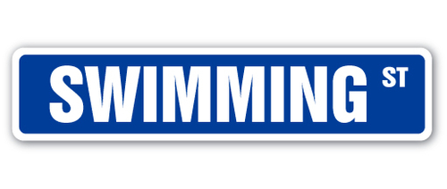 SignMission SS-SWIMMING 4 x 18 in. Swimming Street Sign