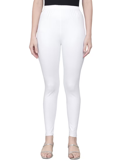 Womens Cotton Lycra Stretchable Plain/Solid Leggings Pants   
