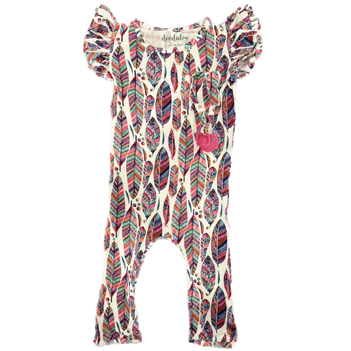 Light as a Feather - Doodalou Bamboo Baby Romper Ruffle Sleeve with