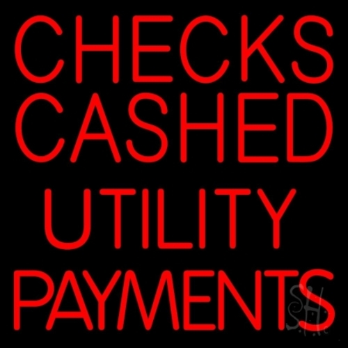 Everything Neon N105-2468 Red Checks Cashed Utility Payments LED Neon 