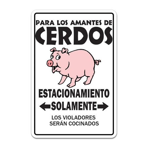 SignMission D-6-ZS-Pig Lovers 6 x 9 in. Pig Lovers Parking Decal - Swi