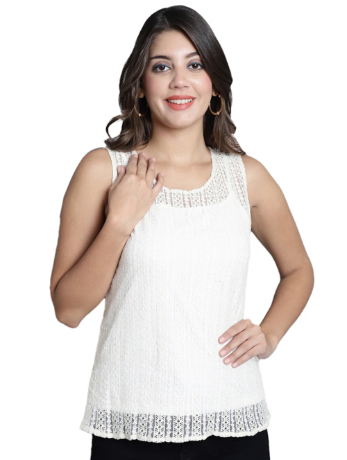 Women's Straight Round Neck Top(SizeXL)(ColorWhite)