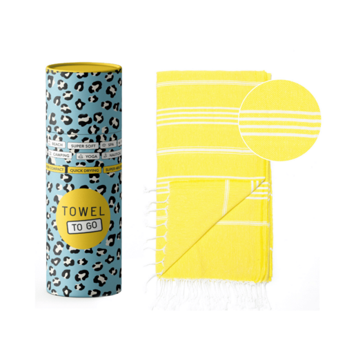 Beach Pool Hammam Towel, Yellow in Gift Box