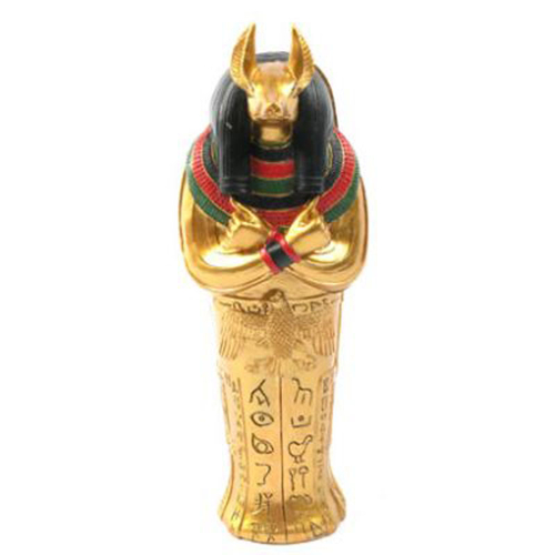 Decorative Gold Egyptian Anubis Sarcophagus Trinket Box