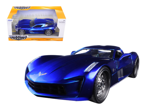 2009 Chevrolet Corvette Stingray Concept Blue 1/24 Diecast Model Car