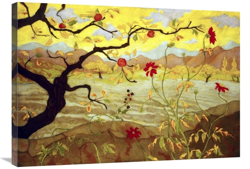 Global Gallery GCS-267066-36-142 36 in. Apple Tree with Red Fruit Art 