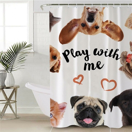 Dog Play With Me Shower Curtain