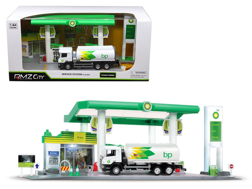 Scania P-Series \BP\" Tanker Truck White and \"BP\" Service Gas
