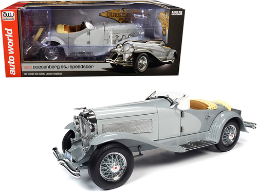 1935 Duesenberg SSJ Straight-8 Speedster Light Gray and Dark Gray 1/18
