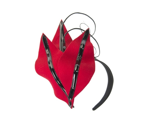 Red felt winter fascinator