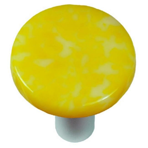 Hot Knobs HK8061-KRA Granite Sunflower Yellow & White Round Glass Cabi