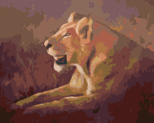 Zuty - Paint by Numbers - A LIONESS LYING DOWN (D. RUSTY RUST), 40x50