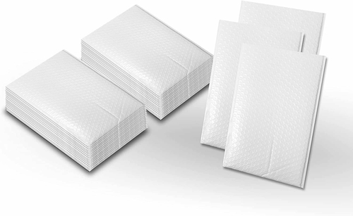 Pack of 25 White Poly Bubble Mailers 5 x 9 Inch Size. Cushion Padded