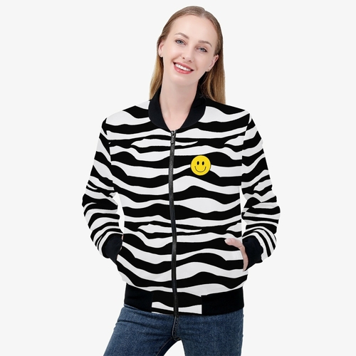 Jacki Easlick Zebra Happy Face Women’s Jacket