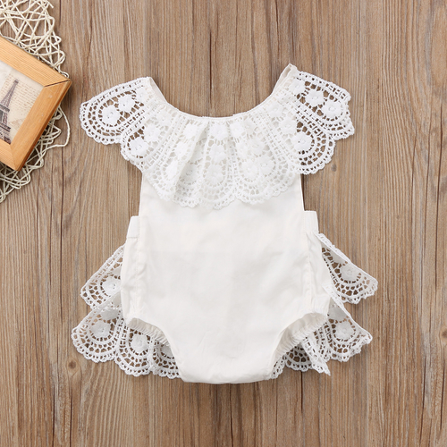 Toddler Baby Girl Lace Patchwork Flower Bodysuits