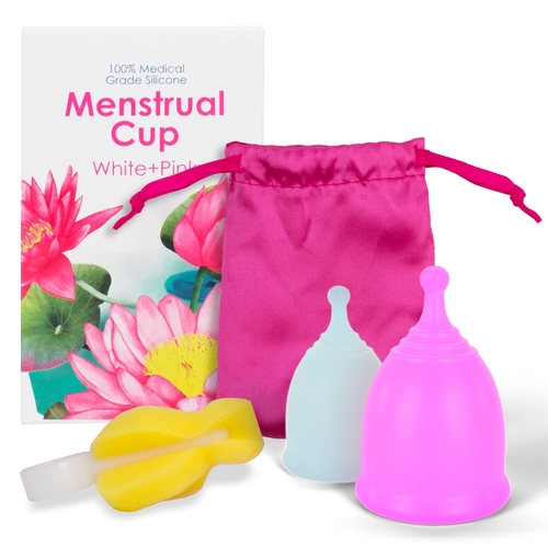 AMZ Silicone Menstrual Cup S L Pack of 2 Period Cups for Women Heavy