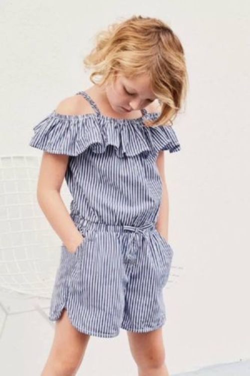 Kids Baby Girls Striped Romper Jumpsuit Outfits