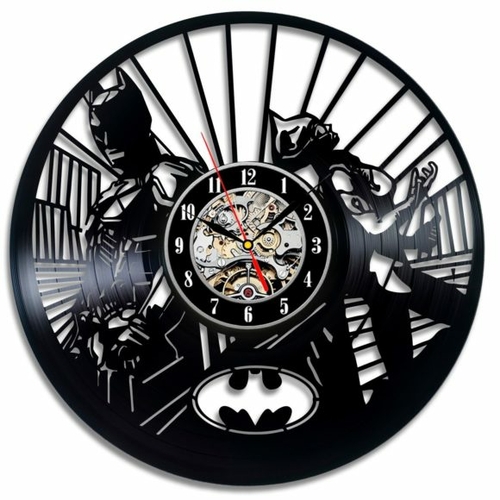 BATMAN AND CATWOMAN COUPLE VINYL RECORD WALL CLOCK