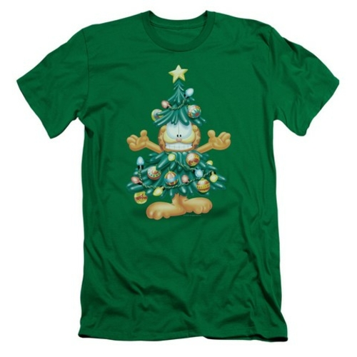 Trevco Garfield-Tree Short Sleeve Adult 30-1 Tee, Kelly Green - La